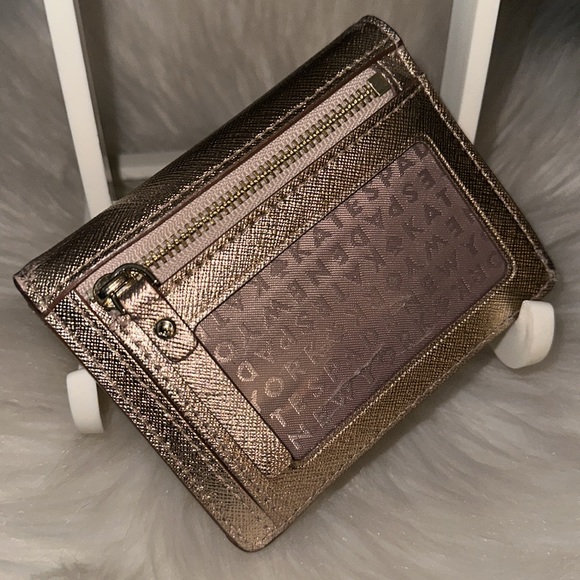 Kate Spade New York Laurel Way Petty Small Wallet in Rose Gold Saffiano Leather - Picture 3 of 10